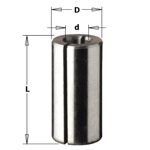 Manchon adaptateur pour défonceuse diamètre 9,5 par 6 mm