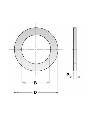 Bague de réduction pour lames de scie - 25 x 20 mm - épaisseur 2mm