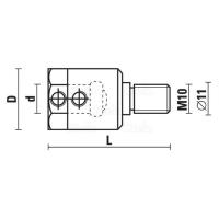 Mandrin porte-mèche pour machines Morbidelli, Biesse, Weeke - Ø10mm Rotation gauche