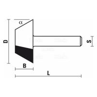 Fraise à chanfreiner - Angle 15° - Hauteur 13 mm - Queue de 6 mm