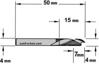 Fraise à compression - Diamètre 4 mm - Hauteur 15 mm - Queue de 4 mm - CMT Orange tools