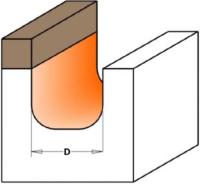Fraise CMT pour plateau en bois - Diamètre 31,7 mm - Rayon 6,4 mm - Queue de 12 mm avec roulement