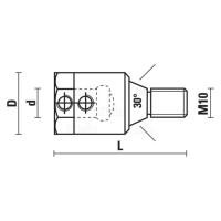 Mandrin porte-mèche pour machines Vitap, Busellato, Schleicher - Ø10mm Rotation droite