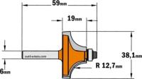 Fraise CMT pour quart de rond (petit roulement) - Rayon 12,7mm - queue de 6mm