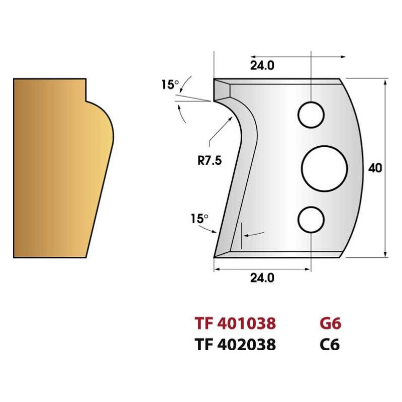 Jeu de 2 fers profilés acier Ht. 50 mm N°214 Congé de 1/4 de rond
