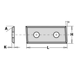 plaquettes carbure 28,3 x 12 x 1,5
