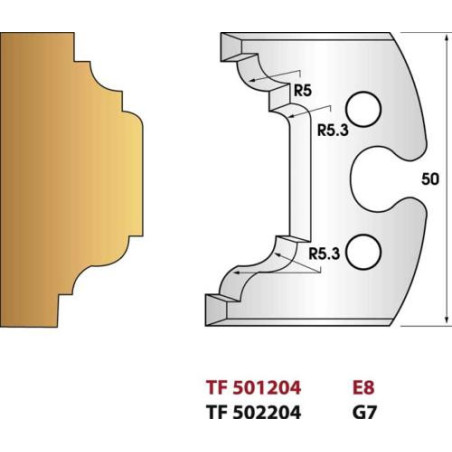 Jeu de 2 fers profilés hauteur 50mm n°204 petits bois