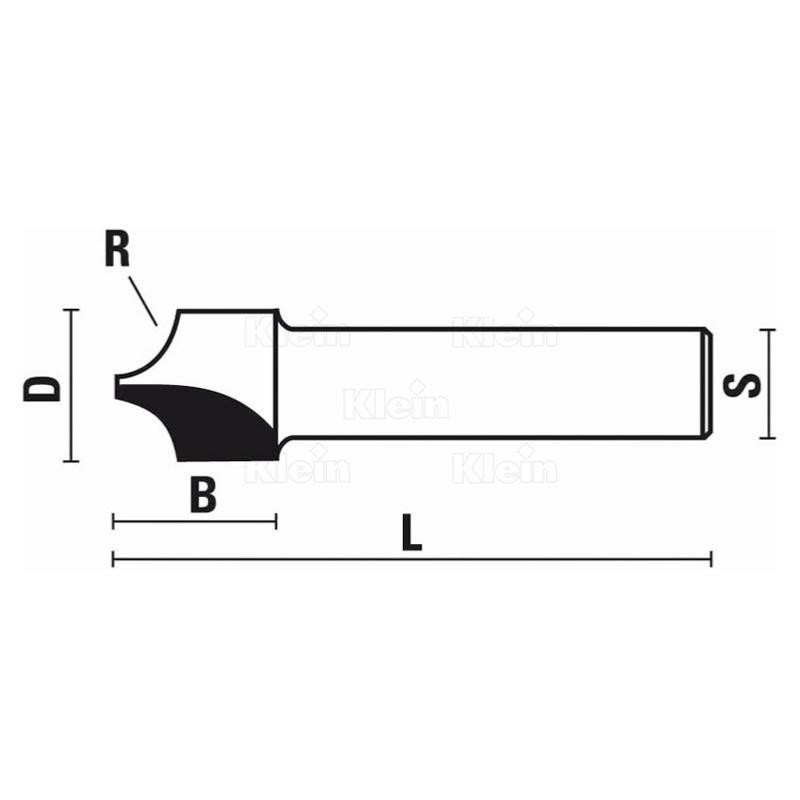 Fraise à Queue Demi-Ronde 8 Mm Pour Bois – Pour Défonceuse, Acier 45#, Marque Générique