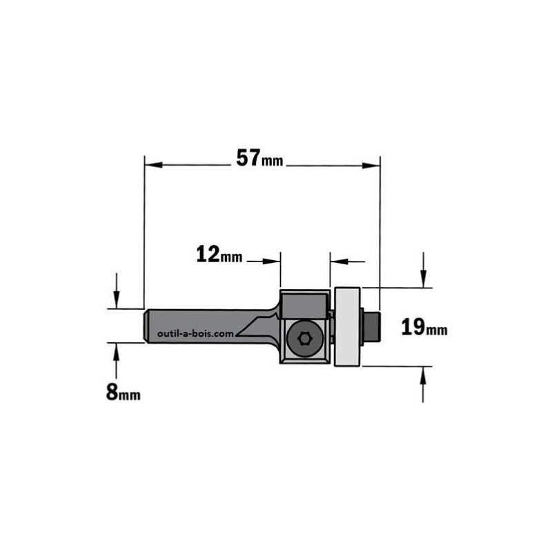 Trend Fraise Ontée Sur Tige Avec Rouleent Guide Pour Profil De Porte