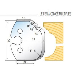 Jeu de 2 fers de toupie hauteur 50mm n°225 - CONGE MULTIPLE