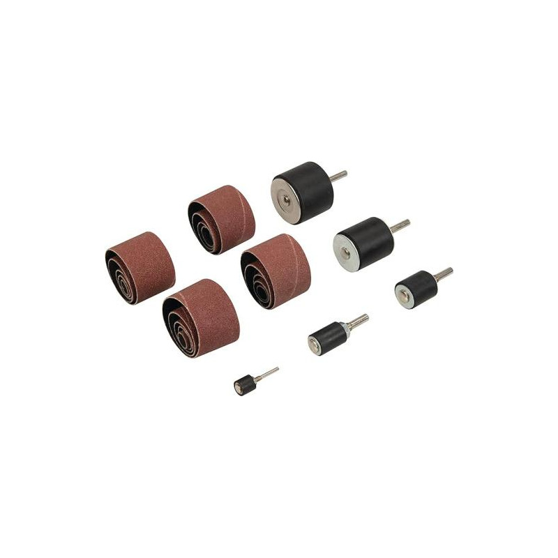 Set De Ponçage Sur Tambour Pour Outil Rotatif - 7 Pièces - Diamètre 1/2" (12,7 Mm) - Silverline