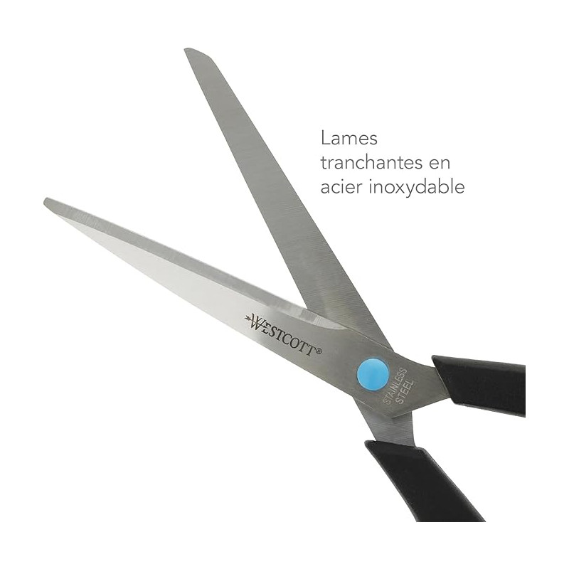 Lot De 3 Ciseaux De Bureau Tout Usage 8,5 Pouces - Lame Inox Antiadhésive - Neuf