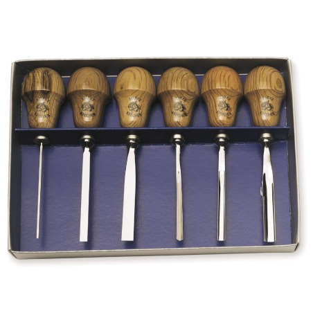 Jeu de 6 outils de sculpture manche poire - Kirschen