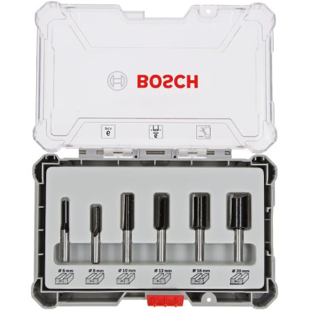Kit de 6 fraises droites BOSCH queue 6mm