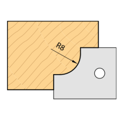 Plaquettes 1/4 rond rayon...