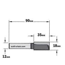 Fraise à Défoncer Carbure CMT - Diamètre 18 mm