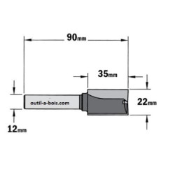 Fraise à Défoncer Carbure CMT - Diamètre 22 mm