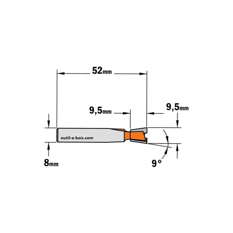 CMT Orange Tools 951,502,11 Fraise Pour Emballages En Bois Hm S 12 X 16
