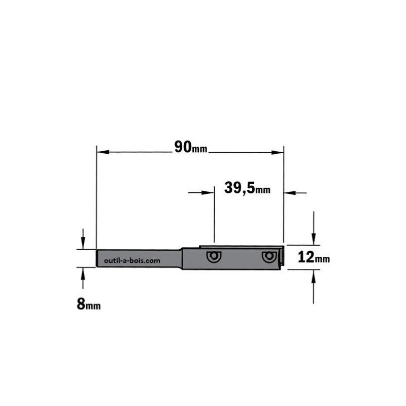 Fraise à Défoncer Trend C022X8MMTC - Diamètre 12,7 Mm X Coupe 31,8 Mm - 2 Tranchants