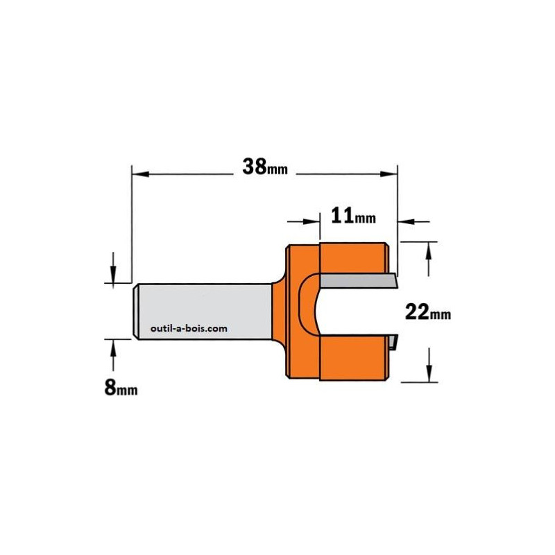 ENT 13422 Fraise à Défoncer Carbure Queue 8 Mm Diamètre 30 Mm - Outil Précis Pour Travail Du Bois
