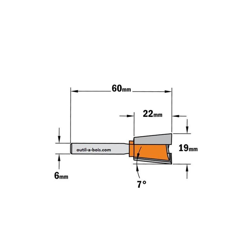 Fraise à Queue D'Aronde Trend C041AX8MMTC Angle 104° Diamètre 12,7 Mm