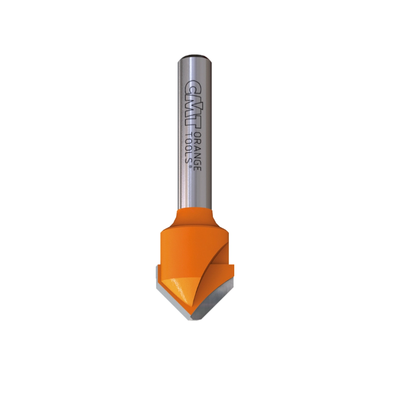 Fraise à Rainurer En V 90° CMT Orange Tools HM – Diam. 19 Mm, Queue 6 Mm Avec Roulement