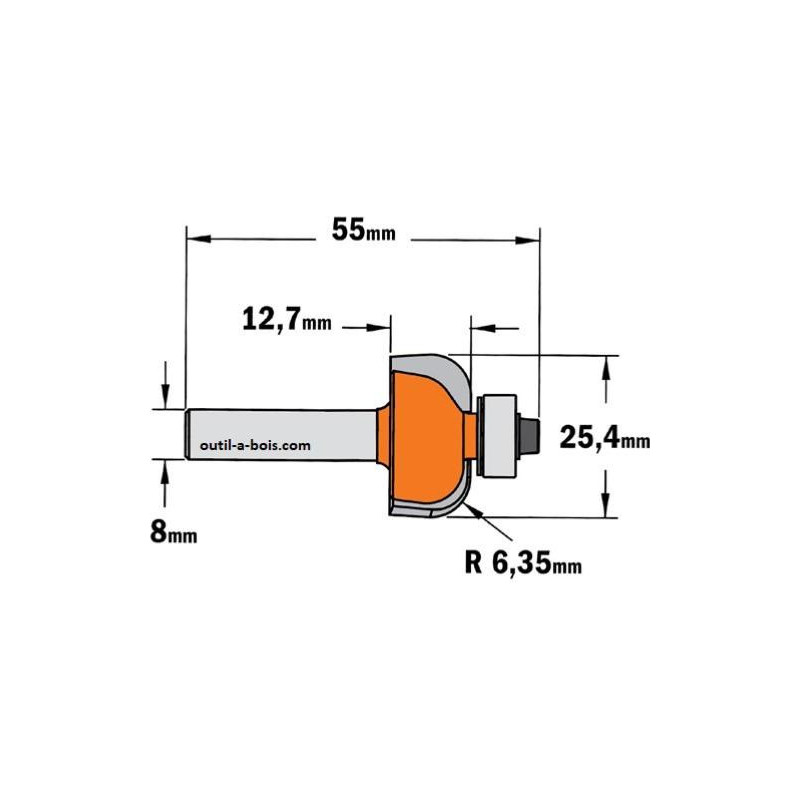 Fraise à Rayon Convexe CMT K914-060 – Idéale Pour Moulures Anciennes, Portes, Panneaux Et Décors Bois
