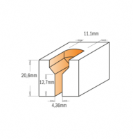 Fraise CMT pour logement de vis - Diamètre 4.36 et 11.1 mm - Queue de 8 mm
