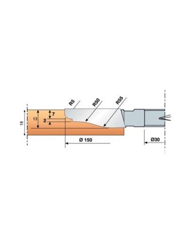 PORTE-OUTILS PLATE BANDE DOUCINE - Diamètre 150mm - Alésage 30mm