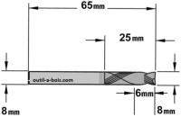 Fraise à compression revêtement chrome - Diamètre 8 mm - Hauteur 32 mm - Queue de 8 mm - CMT Orange tools