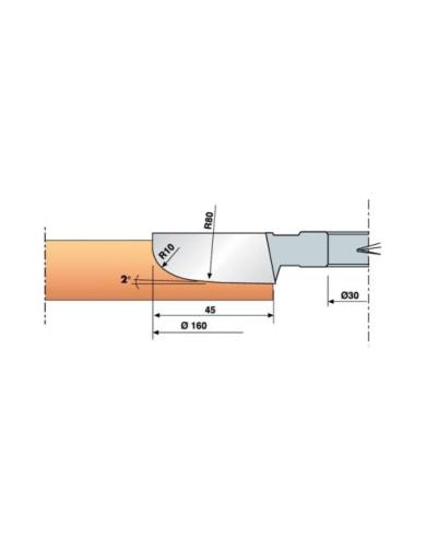 PORTE-OUTILS PLATE BANDE CONGE - Diamètre 160mm - Alésage 30mm