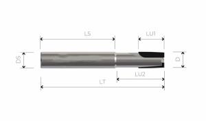 Mèche à défoncer diamant Z2 négatives - Diamètre 8 mm - Longueur de coupe 15mm - Queue de 8mm 