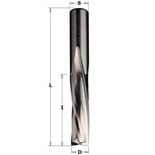 Fraises à coupes hélicoïdales négatives série longue - Diamètre 10 mm - Queue de 10 mm