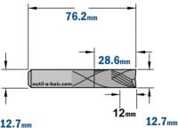 Fraise à compression revêtement chrome - Diamètre 12,7 mm - Hauteur 28 mm - Queue de 12,7 mm - CMT Orange tools