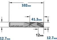 Fraise à compression revêtement chrome - Diamètre 12,7 mm - Hauteur 41 mm - Queue de 12,7 mm - CMT Orange tools