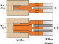 Porte-outils à Rainer CMT - Extensible de 4 à 15 mm - Diamètre 140 mm - Alésage 30 mm 