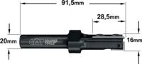Fraise CMT à Plaquettes - Diamètre 16 mm -  Hauteur 28.3 mm - Queue de 20 mm