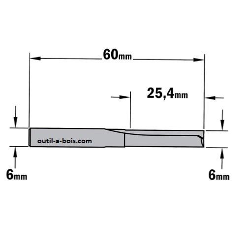 Fraise de défonceuse carbure profils 1/4 rond guide à billes diamètre 21  mm, queue 6 mm - Le Temps des Travaux