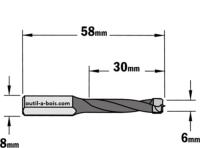 Mèche cylindrique pour machines Mafell® modele DDF40 diamètre 6 mm