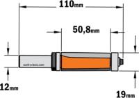 Fraise à Affleurer CMT - Diamètre 19 mm -  Hauteur 50.8 mm - Queue de 12 mm avec double roulement