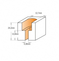 Fraise CMT pour logement de vis - Diamètre 4.36 et 12.7 mm - Queue de 8 mm