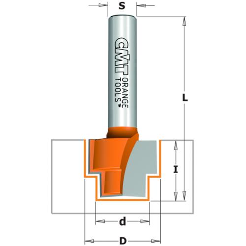 Fraise à Défoncer Carbure CMT pour cremone - Diamètre 12.7 et 19 mm - Queue de 8 mm