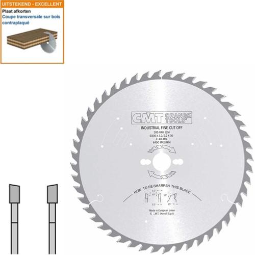 Lame circulaire CMT pour coupes de précision  - Diamètre 300mm - Alésage 30mm - 48 dents alternées - Ep 3,2/2,2 - CMT Orange tools