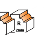 Fraise CMT pour quart de rond (sans roulement) - Rayon 6mm