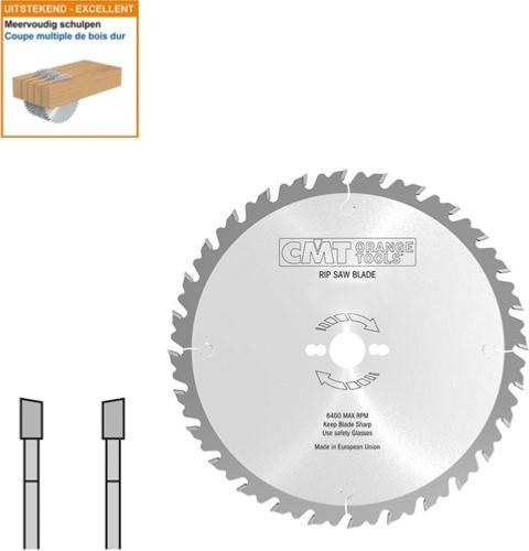 Lame circulaire carbure BOIS - Diamètre 350mm - Alésage 30mm - 36 dents alternées + anti-recul - Ep 3,5/2,5 - CMT Orange tools