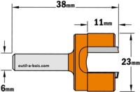 Fraise à Défoncer Carbure CMT - Diamètre 23 mm - Hauteur 11 mm - Queue de 6 mm