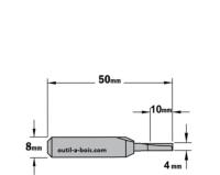 Fraise à Défoncer Carbure CMT - Diamètre 3 mm -  Hauteur 8 mm - Queue de 8 mm