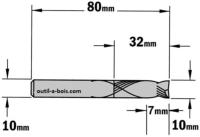 Fraise à compression - Diamètre 10 mm - Hauteur 32 mm - Queue de 10 mm - CMT Orange tools