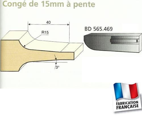 Jeu de 2 Couteaux Plates bandes CONGE 15mm - Travail par dessus - Le ravageur BD565469