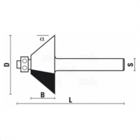 Fraise à chanfreiner - Angle 45° - Hauteur 13 mm - Queue de 6 mm avec roulement